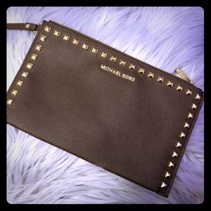 Michael Kors Extra Large Studded Leather Clutch